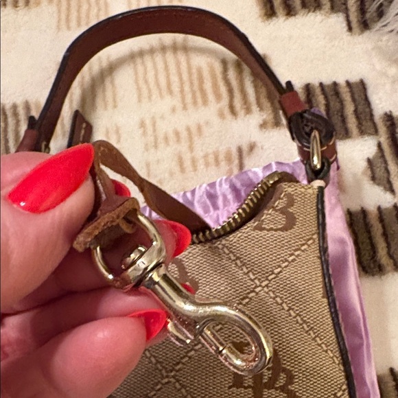 Dooney & Bourke Beige and Brown Itty Bitty Bag - Picture 7 of 9